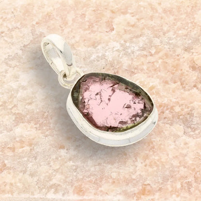 Get your Pink Watermelon Tourmaline Slice Necklace in Sterling Silver online now or in store at Forever Gems in Franschhoek, South Africa