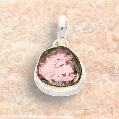 Get your Pink Watermelon Tourmaline Slice Necklace in Sterling Silver online now or in store at Forever Gems in Franschhoek, South Africa