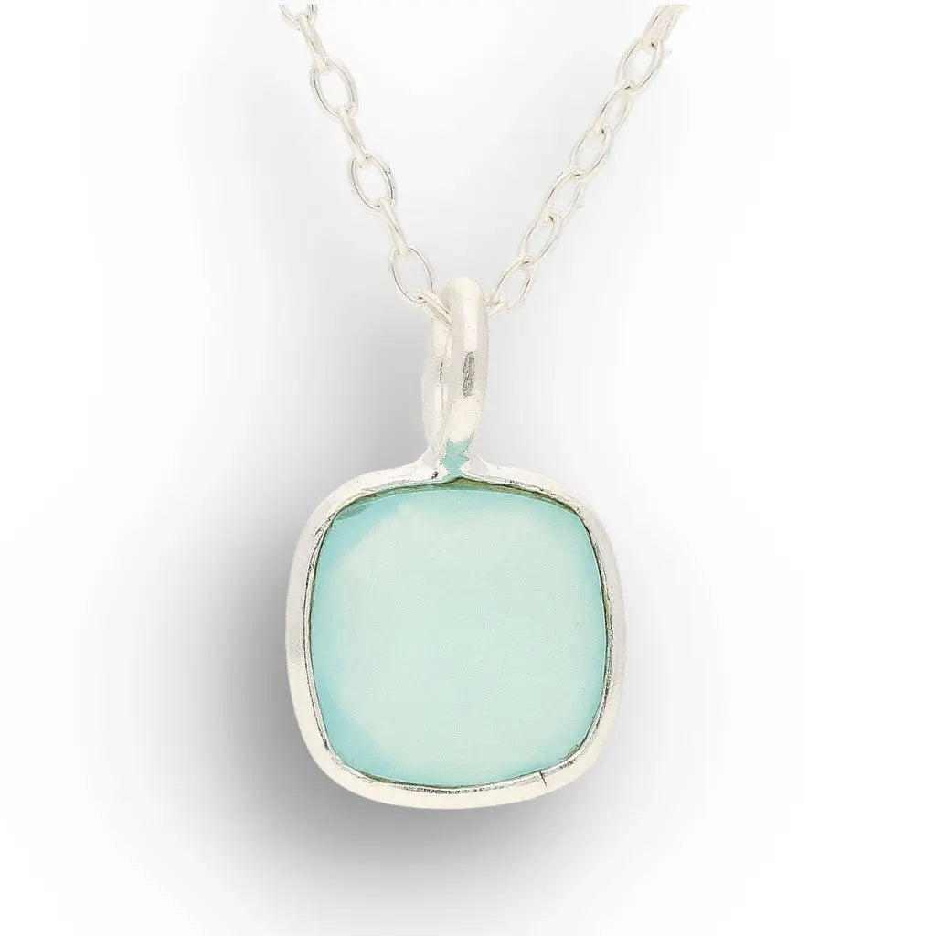 Blue Chalcedony Sterling Silver Necklace – Soft Aqua Stone