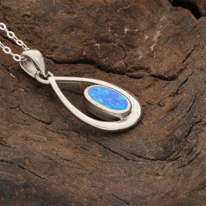 Buy your Enchanted Raindrop: Heart Synthetic Opal Necklace online now or in store at Forever Gems in Franschhoek, South Africa