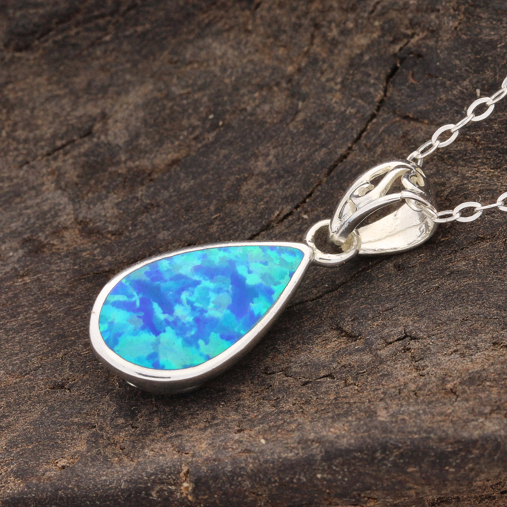 Buy your Secret Garden: Teardrop Synthetic Opal Necklace online now or in store at Forever Gems in Franschhoek, South Africa