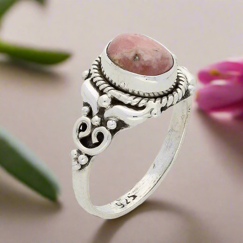 Buy your Rhodochrosite Sterling Silver Ring – A Symbol of Love & Healing online now or in store at Forever Gems in Franschhoek, South Africa