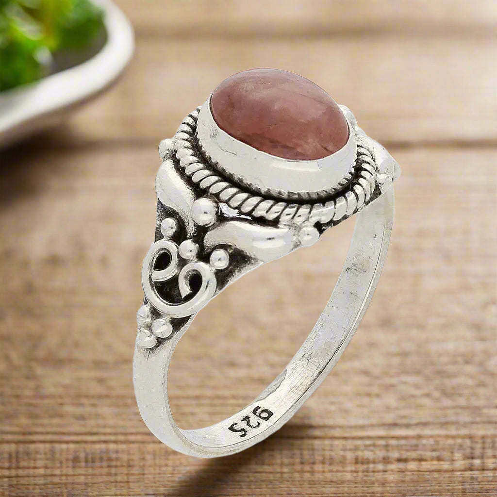 Buy your Rhodochrosite Sterling Silver Ring – A Symbol of Love & Healing online now or in store at Forever Gems in Franschhoek, South Africa
