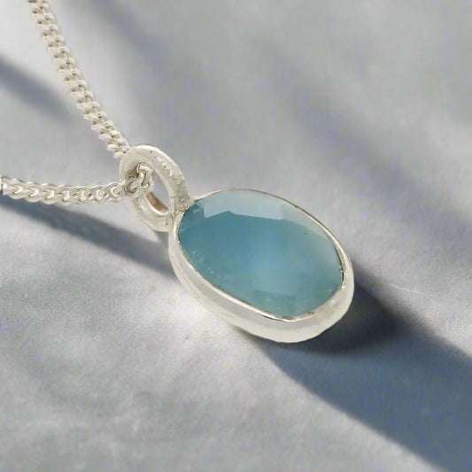 Buy your Deep Focus - Faceted Oval Blue Onyx Necklace online now or in store at Forever Gems in Franschhoek, South Africa