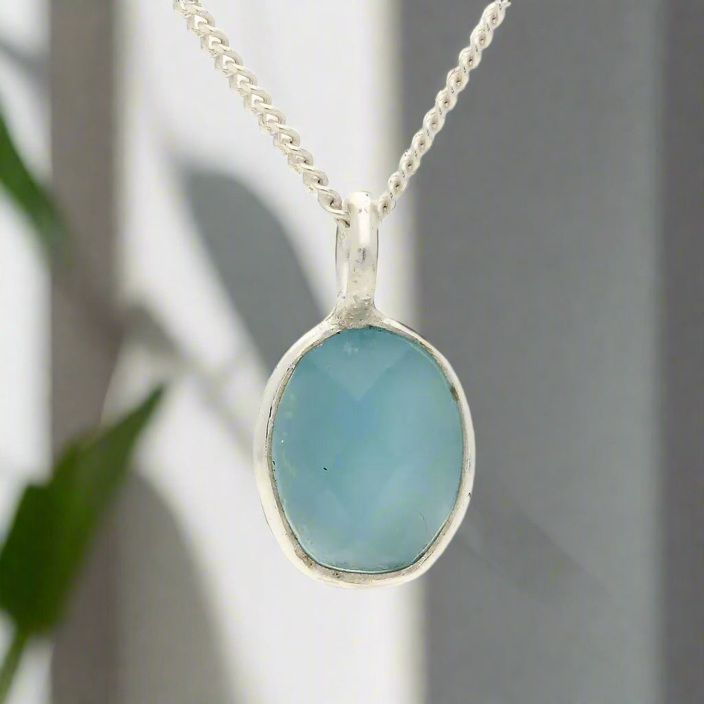 Buy your Deep Focus - Faceted Oval Blue Onyx Necklace online now or in store at Forever Gems in Franschhoek, South Africa