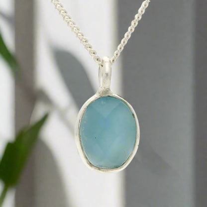 Buy your Deep Focus - Faceted Oval Blue Onyx Necklace online now or in store at Forever Gems in Franschhoek, South Africa
