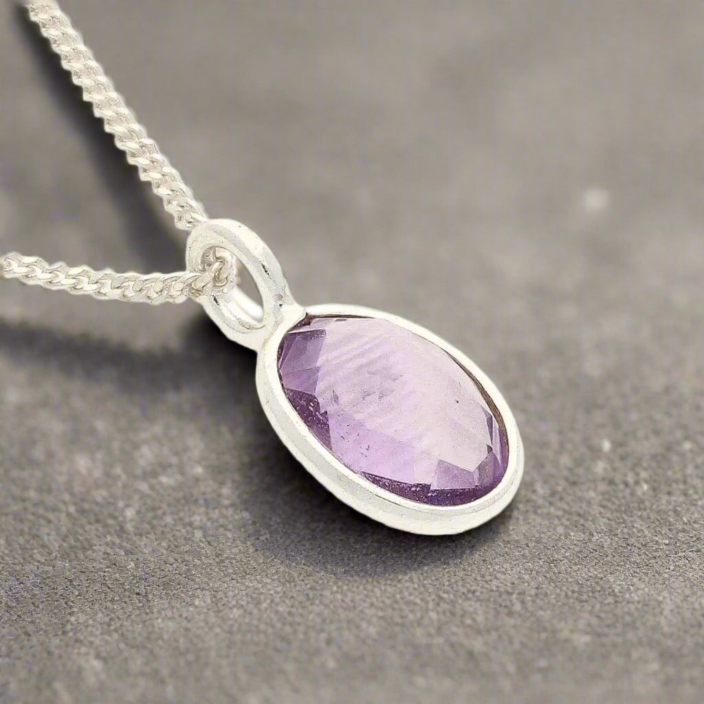 Buy your Guardian Glow: Faceted Oval Amethyst Necklac online now or in store at Forever Gems in Franschhoek, South Africa