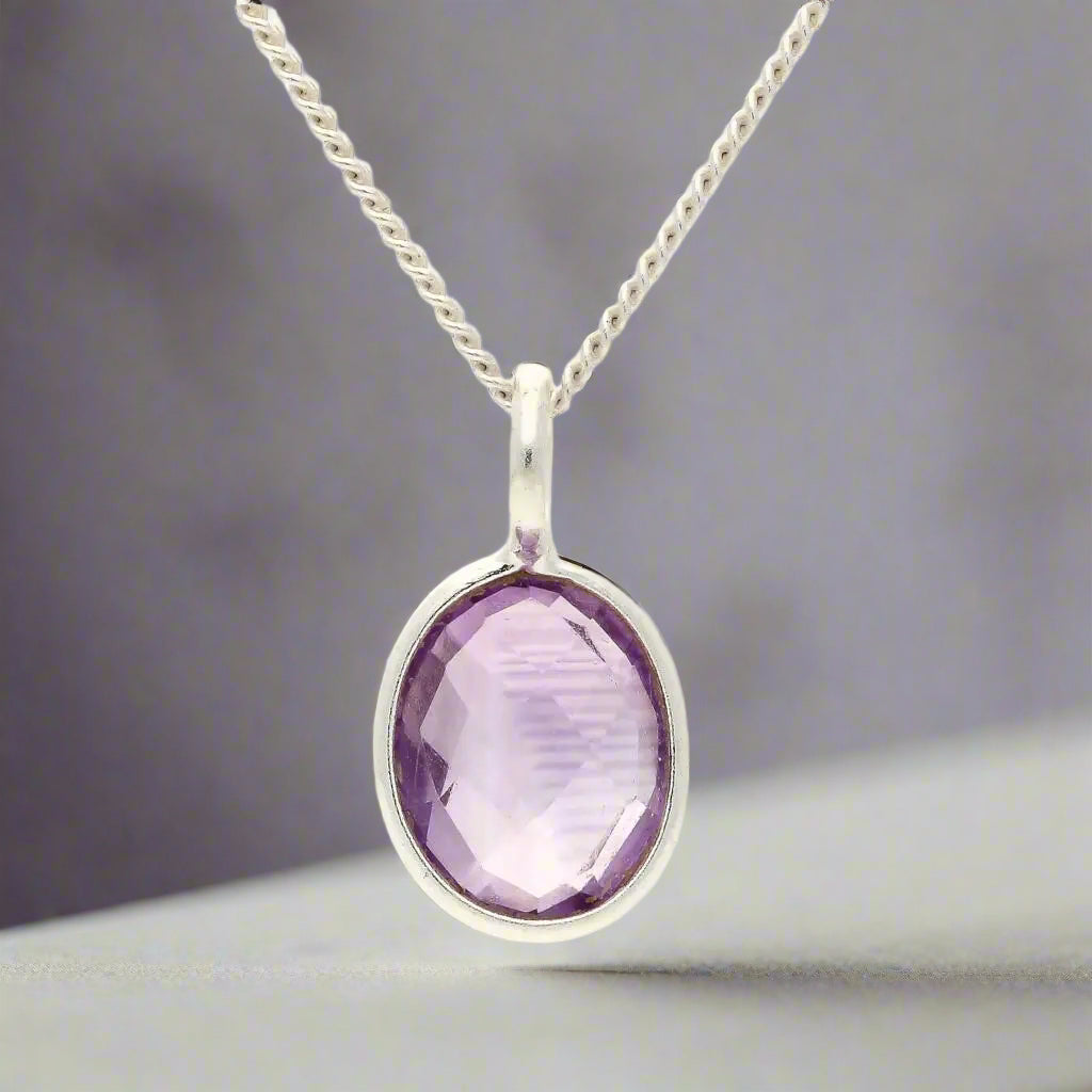 Buy your Guardian Glow: Faceted Oval Amethyst Necklac online now or in store at Forever Gems in Franschhoek, South Africa