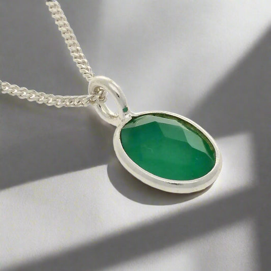 Buy your Lush Balance - Faceted Oval Green Onyx Necklace online now or in store at Forever Gems in Franschhoek, South Africa