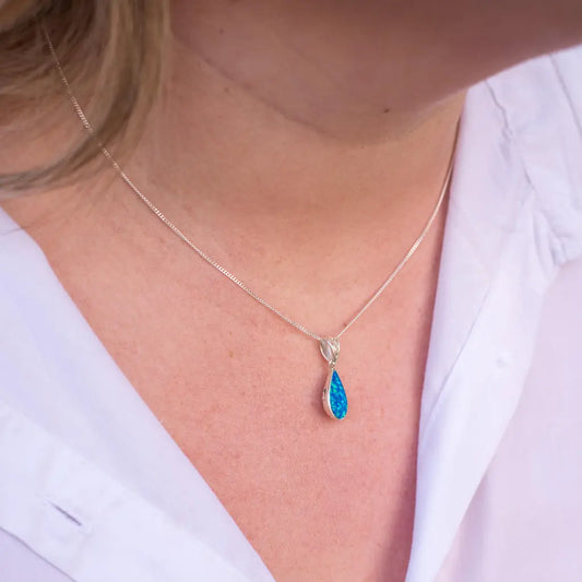 Buy your Secret Garden: Teardrop Synthetic Opal Necklace online now or in store at Forever Gems in Franschhoek, South Africa