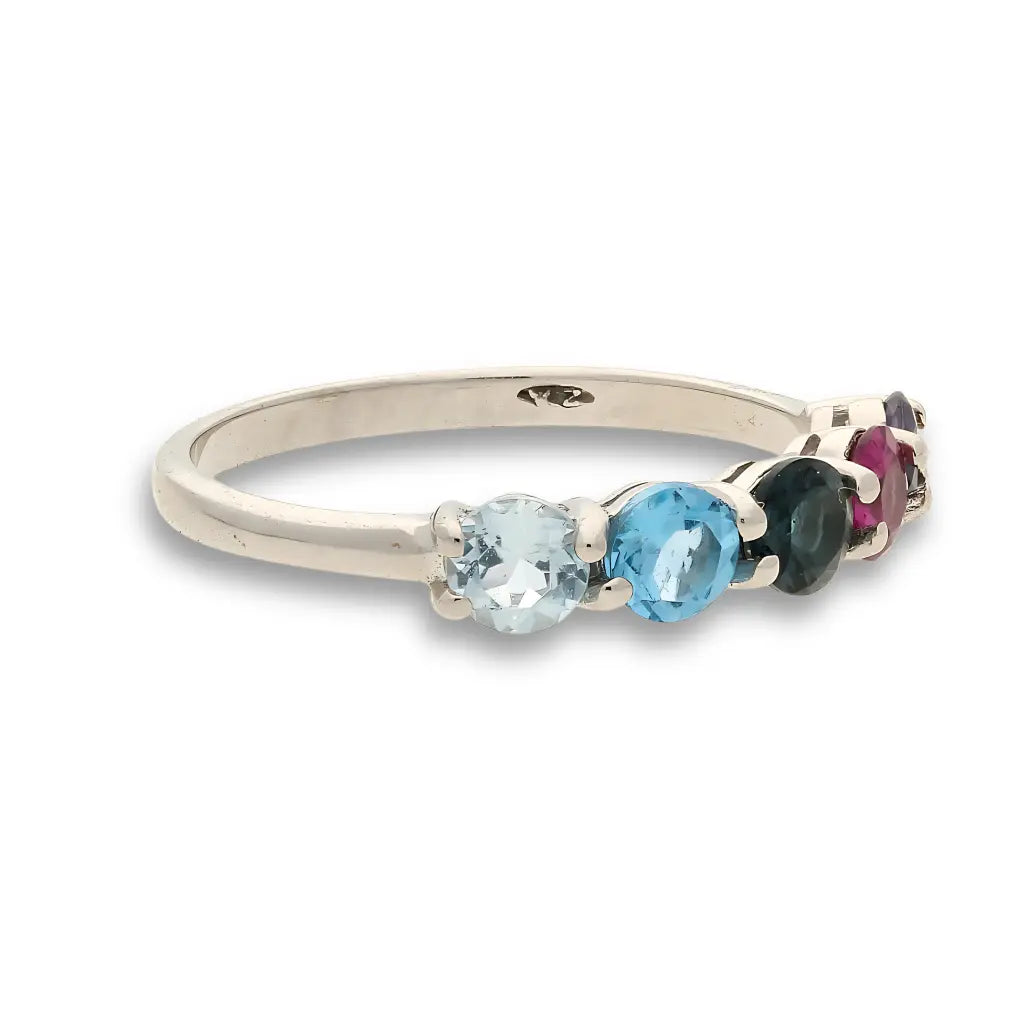 Buy your Gemstone Symphony: Rhodolite Garnet, Iolite & Blue Topaz Silver Ring online now or in store at Forever Gems in Franschhoek, South Africa