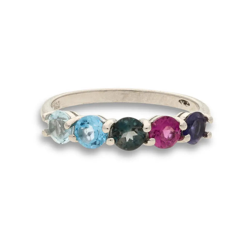 Buy your Gemstone Symphony: Rhodolite Garnet, Iolite & Blue Topaz Silver Ring online now or in store at Forever Gems in Franschhoek, South Africa