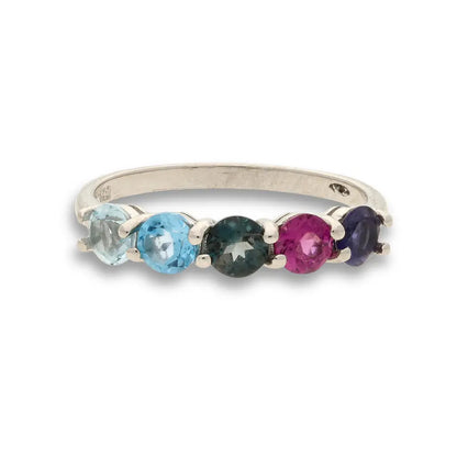 Buy your Gemstone Symphony: Rhodolite Garnet, Iolite & Blue Topaz Silver Ring online now or in store at Forever Gems in Franschhoek, South Africa