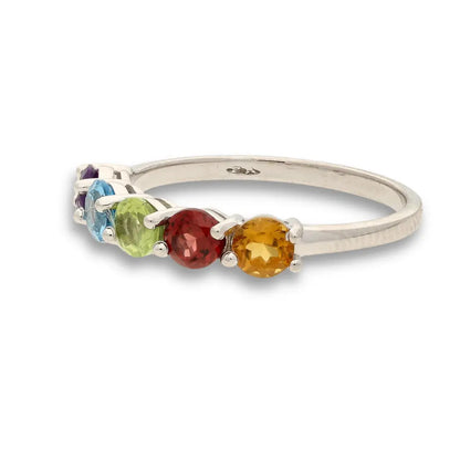 Buy your Gemstone Symphony: Garnet, Peridot & Yellow Topaz Silver Band online now or in store at Forever Gems in Franschhoek, South Africa