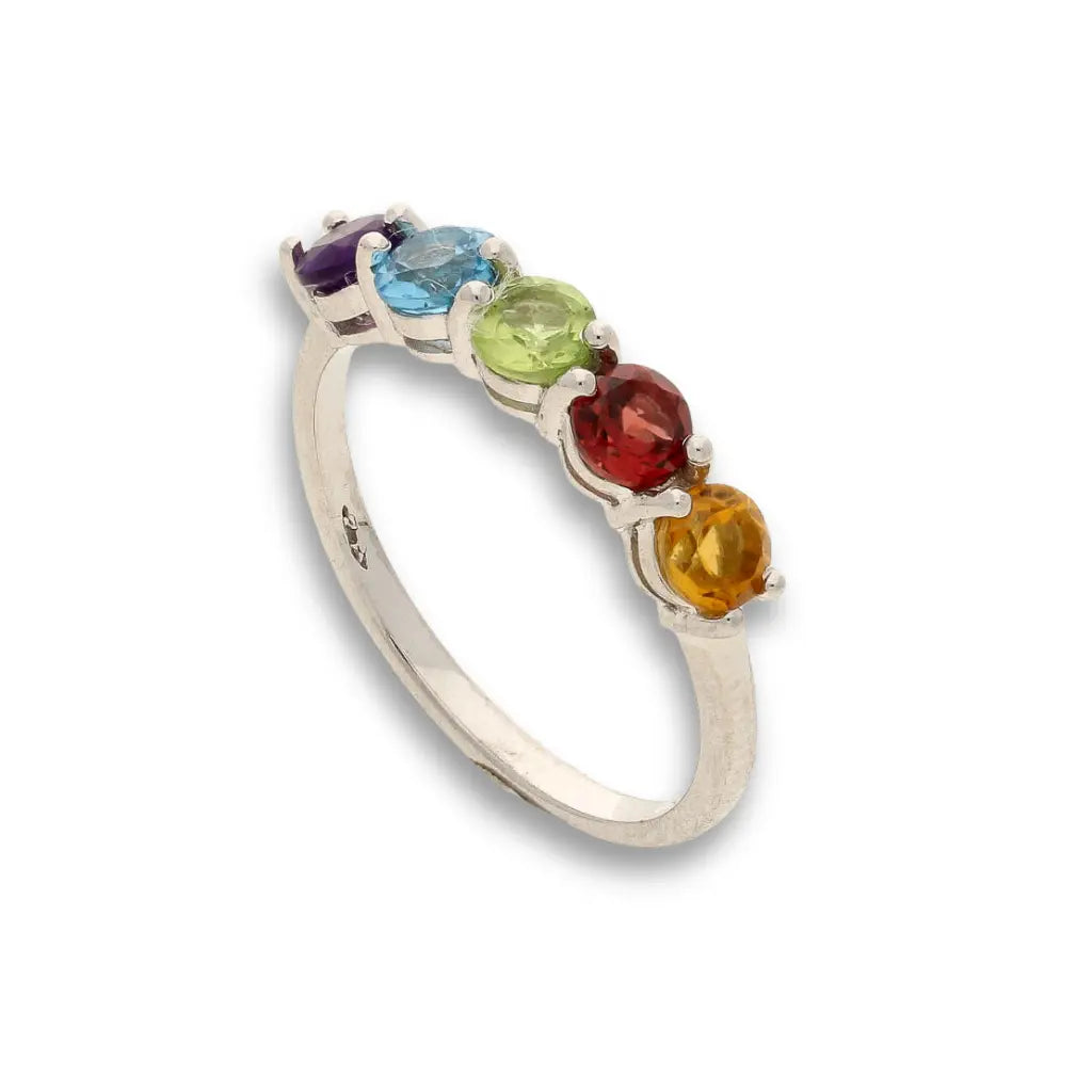 Buy your Gemstone Symphony: Garnet, Peridot & Yellow Topaz Silver Band online now or in store at Forever Gems in Franschhoek, South Africa