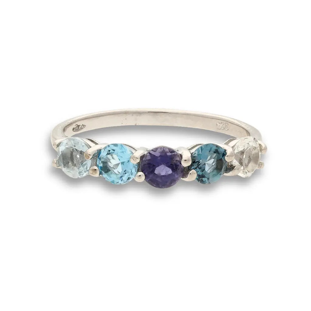 Buy your Gemstone Symphony: Amethyst, Blue Topaz & Quartz Gemstone Ring online now or in store at Forever Gems in Franschhoek, South Africa