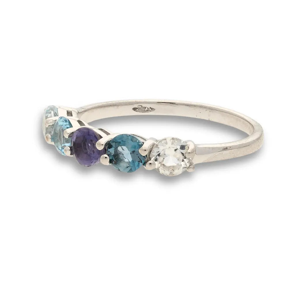Buy your Gemstone Symphony: Amethyst, Blue Topaz & Quartz Gemstone Ring online now or in store at Forever Gems in Franschhoek, South Africa
