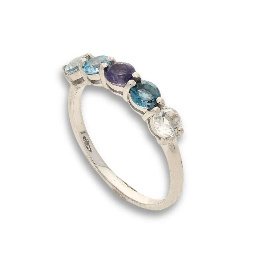 Buy your Gemstone Symphony: Amethyst, Blue Topaz & Quartz Gemstone Ring online now or in store at Forever Gems in Franschhoek, South Africa