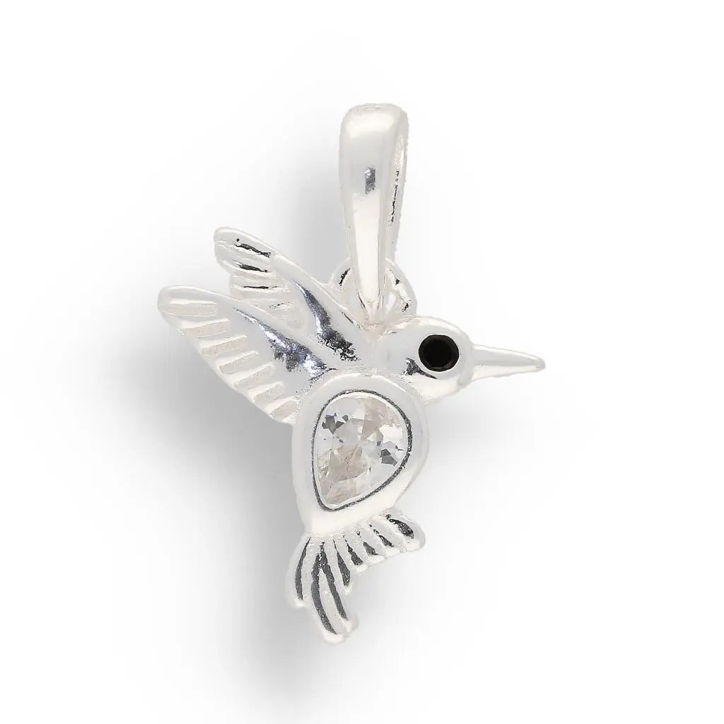 Clear Cubic Zirconia Hummingbird Necklace - Celestial Grace