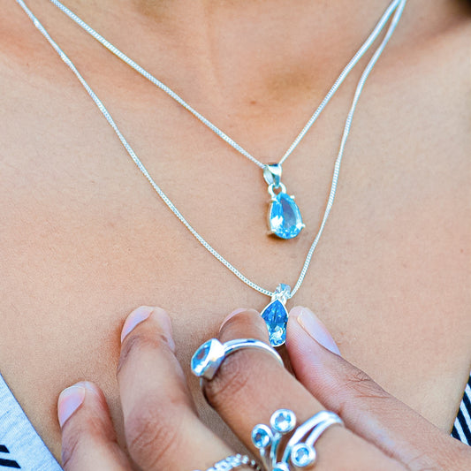 Buy your Blue Topaz Statement Pendant - A Drop of Heaven online now or in store at Forever Gems in Franschhoek, South Africa