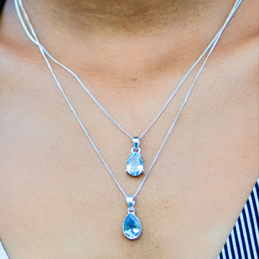 Buy your Graceful Blue Topaz Teardrop in Sterling Silver online now or in store at Forever Gems in Franschhoek, South Africa