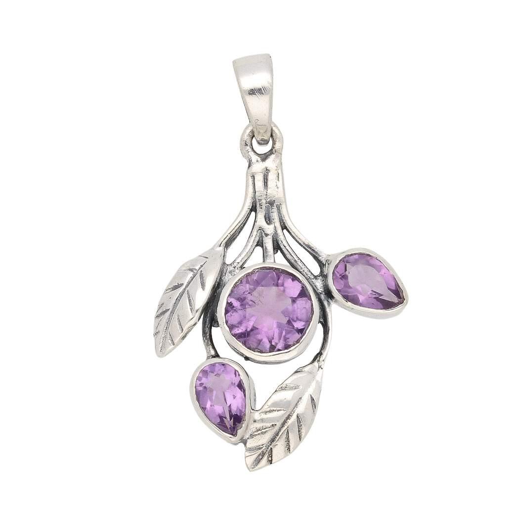 Buy your Leafy Charms: Amethyst Sterling Silver Pendant online now or in store at Forever Gems in Franschhoek, South Africa