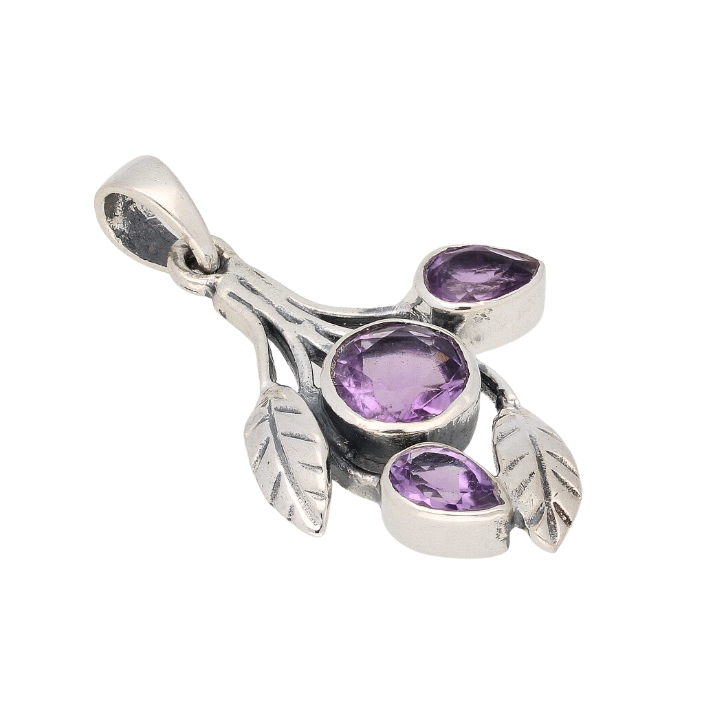 Buy your Leafy Charms: Amethyst Sterling Silver Pendant online now or in store at Forever Gems in Franschhoek, South Africa