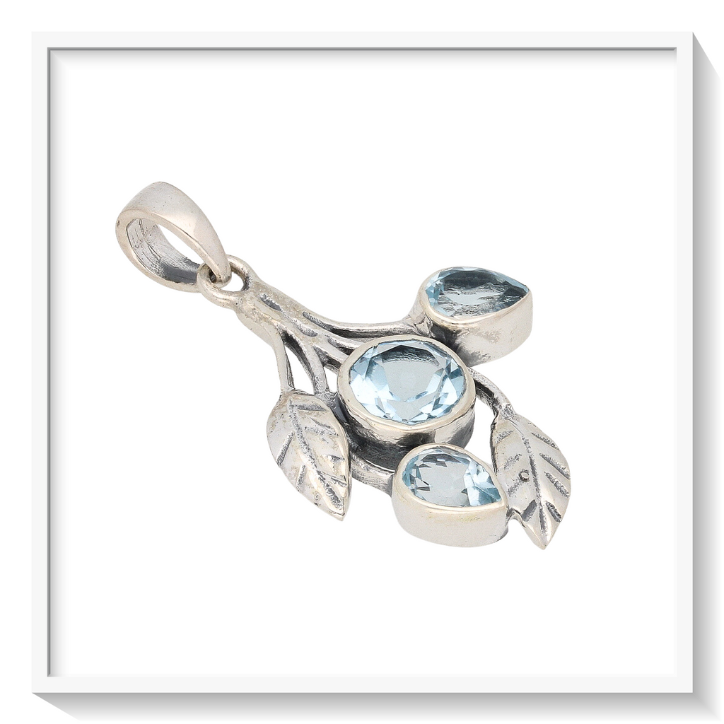 Buy your Leafy Charms: Blue Topaz Sterling Silver Pendant online now or in store at Forever Gems in Franschhoek, South Africa