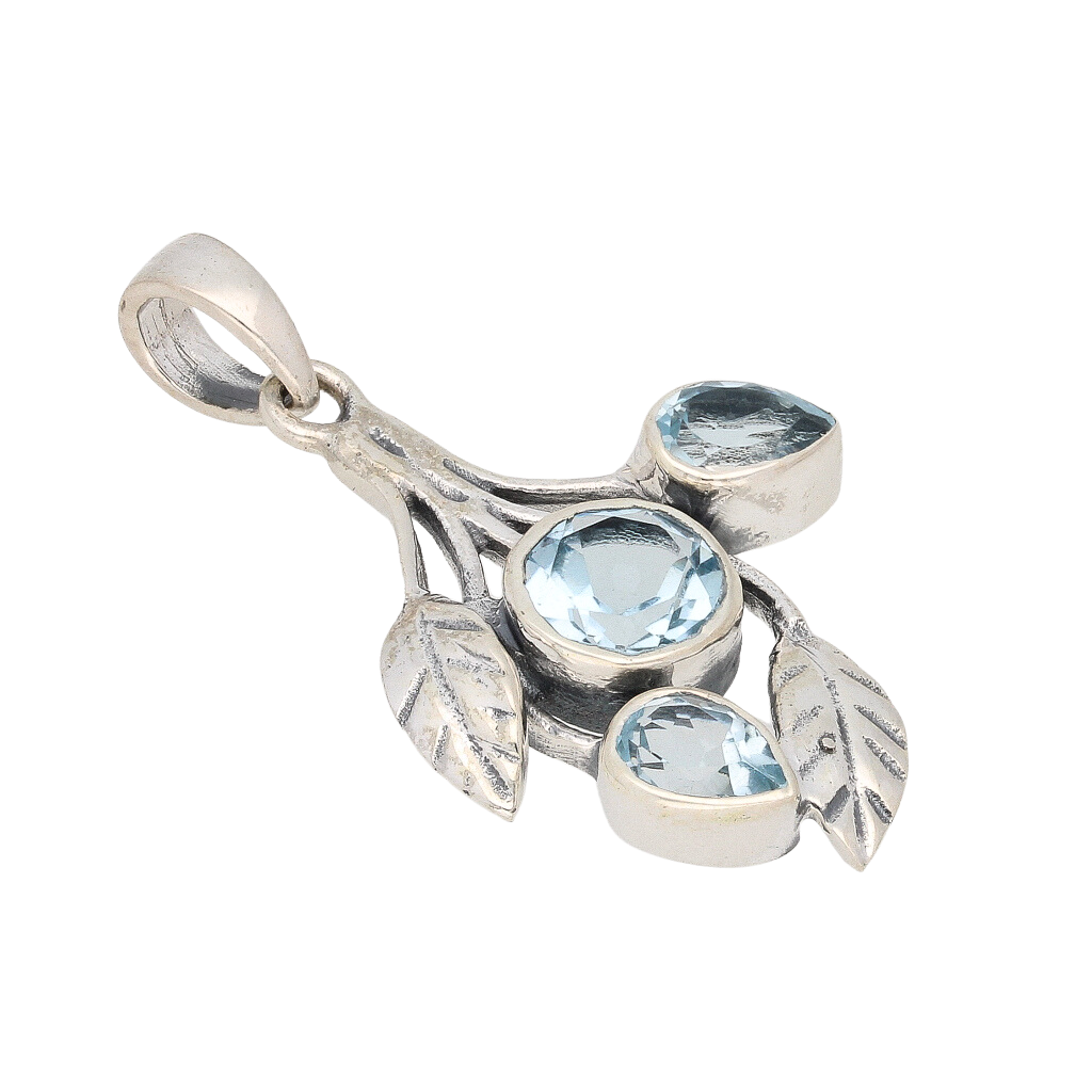 Buy your Leafy Charms: Blue Topaz Sterling Silver Pendant online now or in store at Forever Gems in Franschhoek, South Africa