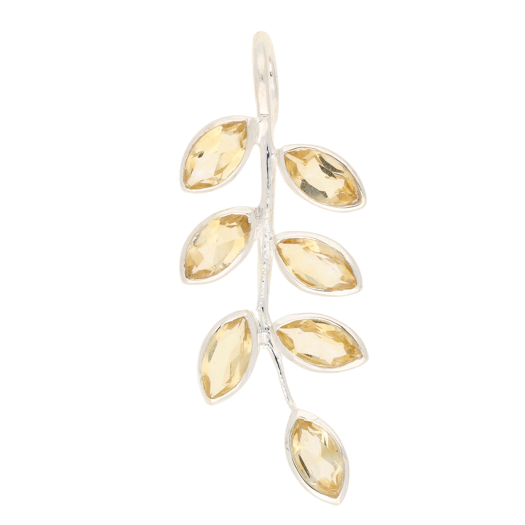 Buy your Citrine Sterling Silver Leaf Pendant online now or in store at Forever Gems in Franschhoek, South Africa