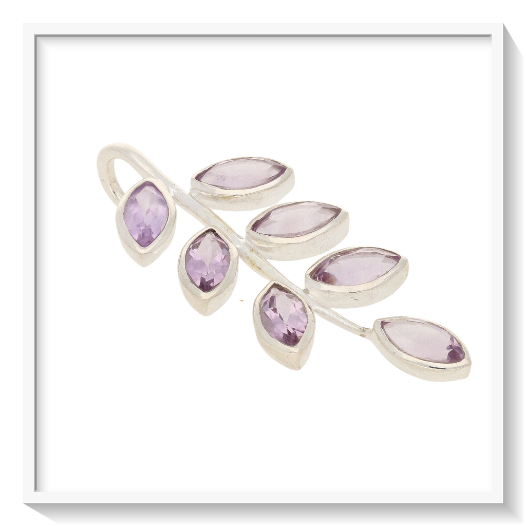 Buy your Amethyst Sterling Silver Leaf Pendant online now or in store at Forever Gems in Franschhoek, South Africa