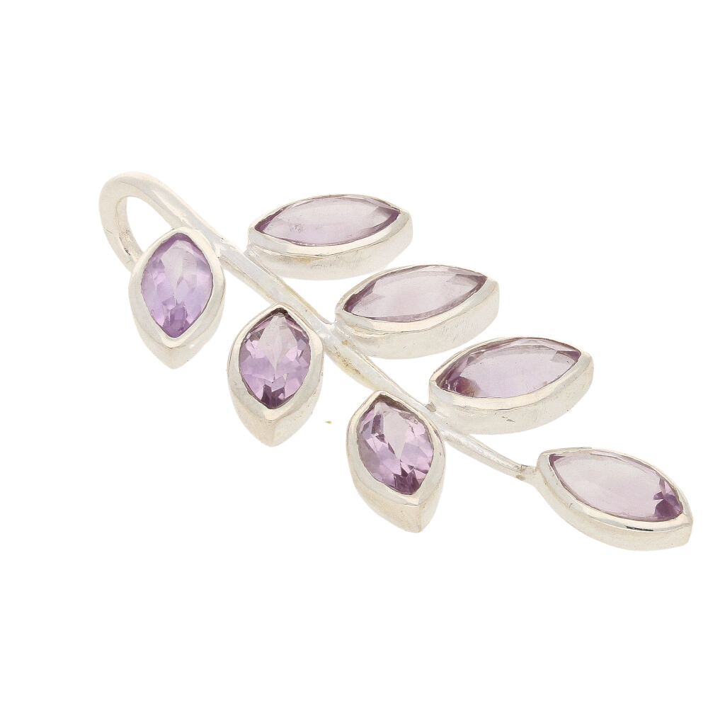 Buy your Amethyst Sterling Silver Leaf Pendant online now or in store at Forever Gems in Franschhoek, South Africa