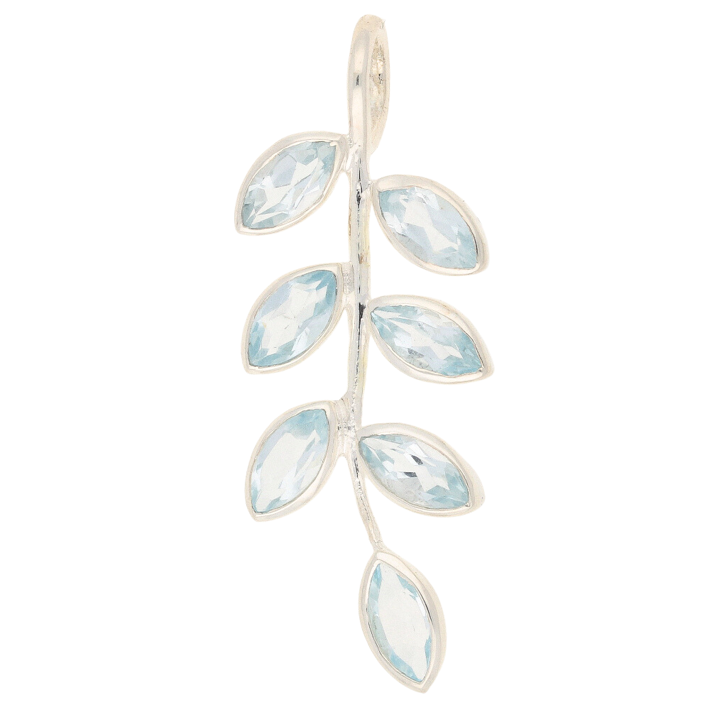 Buy your Blue Topaz Sterling Silver Leaf Pendant online now or in store at Forever Gems in Franschhoek, South Africa