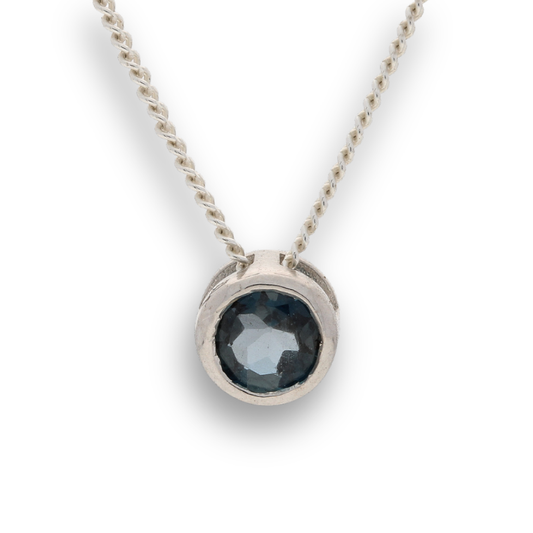 Exquisite Sterling Silver London Blue Topaz Slider Necklace