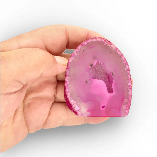 Get your Pink Agate Flat Base Vibrant Crystal online now or in store at Forever Gems in Franschhoek, South Africa