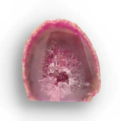 Get your Pink Agate Flat Base Crystal Geode Slice online now or in store at Forever Gems in Franschhoek, South Africa