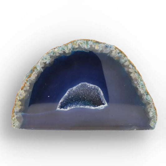 Get your Deep Blue Agate Flat Base Crystal Geode online now or in store at Forever Gems in Franschhoek, South Africa