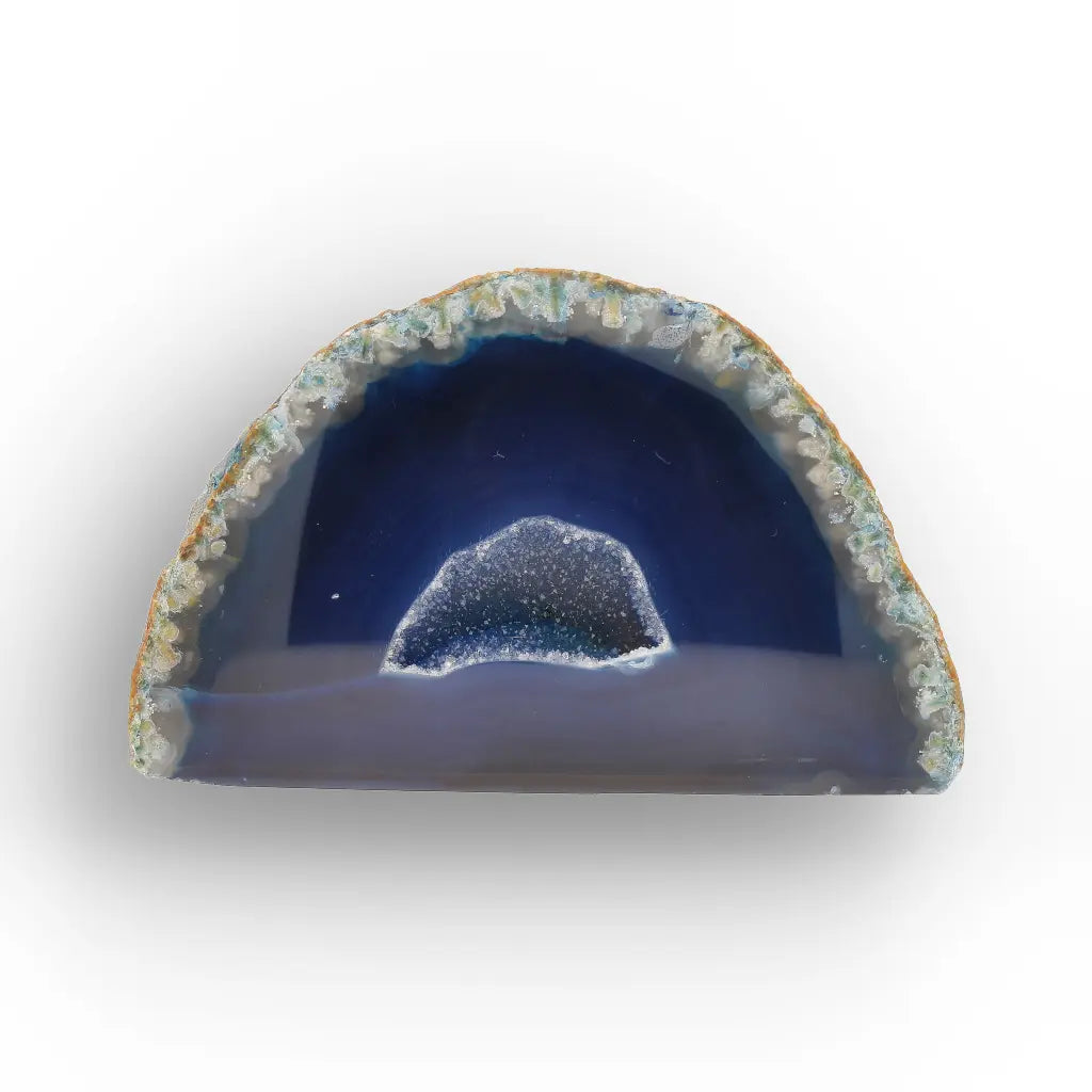 Get your Deep Blue Agate Flat Base Crystal Geode online now or in store at Forever Gems in Franschhoek, South Africa