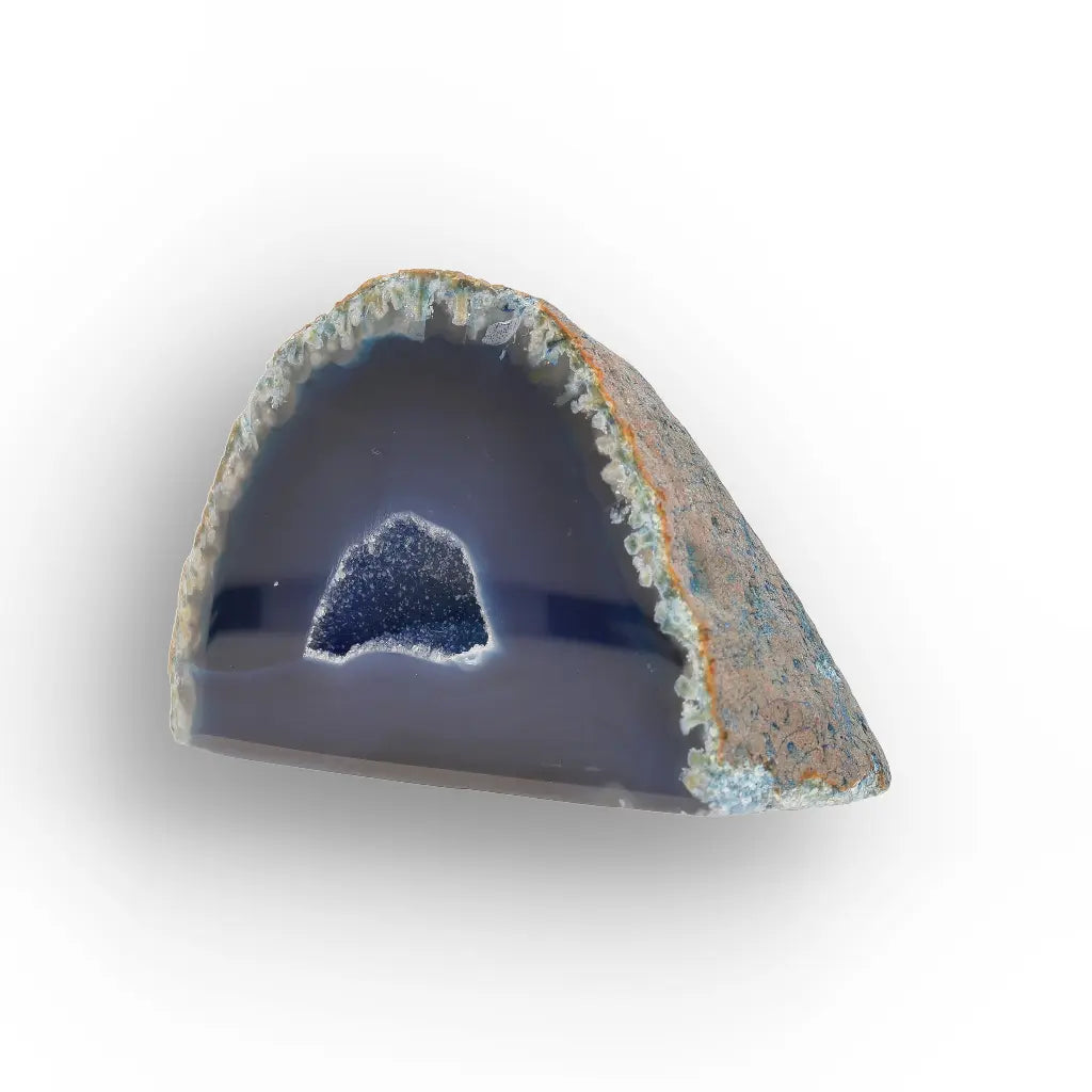 Get your Deep Blue Agate Flat Base Crystal Geode online now or in store at Forever Gems in Franschhoek, South Africa