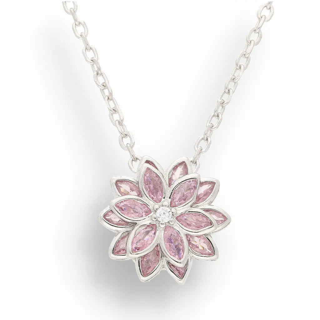 Get your Romantic Pink Cubic Zirconia Sterling Silver Blossom Pendant online now or in store at Forever Gems in Franschhoek, South Africa