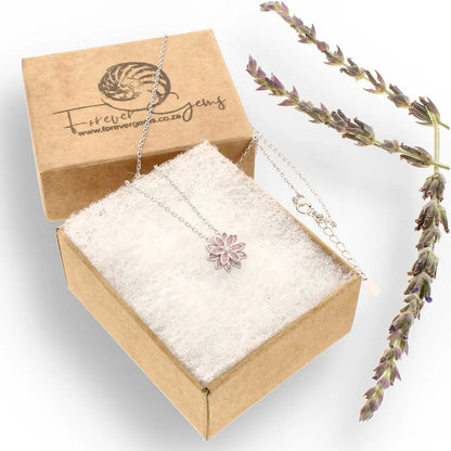 Get your Romantic Pink Cubic Zirconia Sterling Silver Blossom Pendant online now or in store at Forever Gems in Franschhoek, South Africa