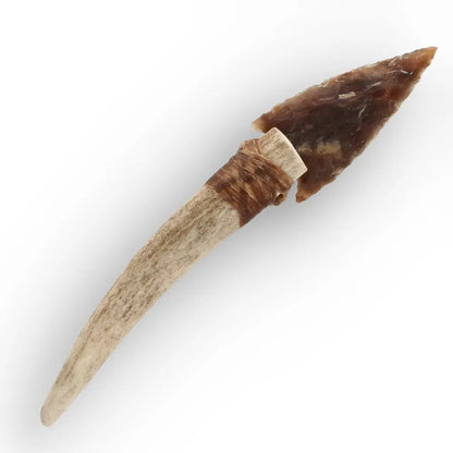 Prehistoric Stone Knife Replica with Chert & Antler Handle
