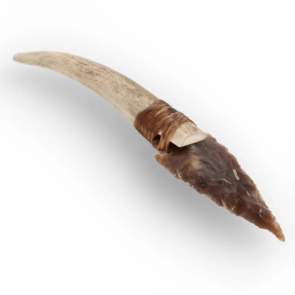 Prehistoric Stone Knife Replica with Chert & Antler Handle