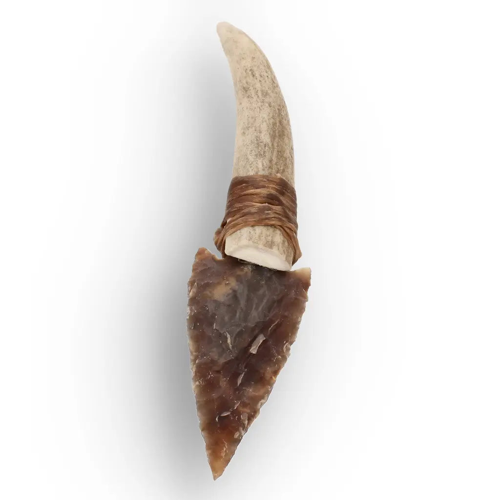 Prehistoric Stone Knife Replica with Chert & Antler Handle