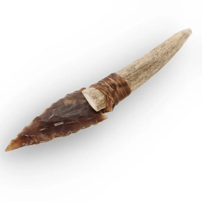 Prehistoric Stone Knife Replica with Chert & Antler Handle