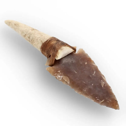 Hafted Stone Knife Replica with Chert Blade & Deer Antler