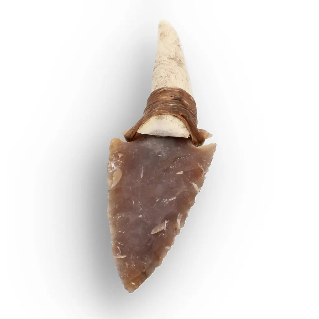Hafted Stone Knife Replica with Chert Blade & Deer Antler