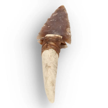 Hafted Stone Knife Replica with Chert Blade & Deer Antler