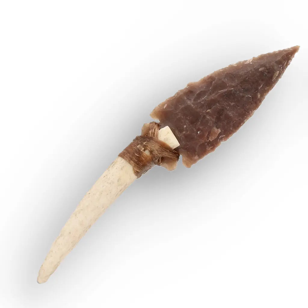Prehistoric Chert Knife Replica with Deer Antler Handle