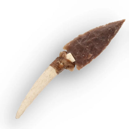 Prehistoric Chert Knife Replica with Deer Antler Handle